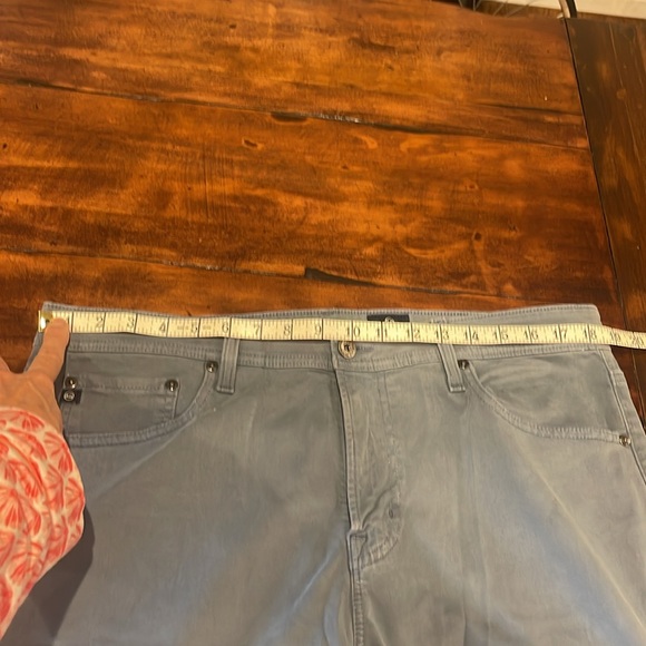 AG The Everett Sueded Stretch Sateen Slim Straight Leg Pants/ Ice Blue 36x34 - Picture 14 of 16